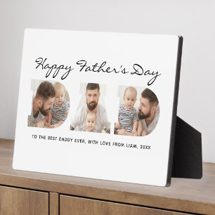 3-Photo "Dad" Cutout Personalised Father's Day Plaque