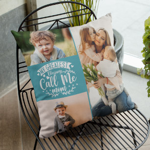 3 photo family collage mum keepsake mothers day cushion