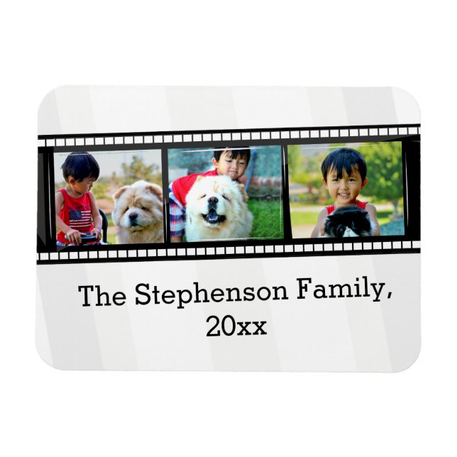 3-Photo film strip personalised photo Magnet (Horizontal)