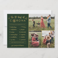 3 Photo Funny Twelve Days Corona Modern Gold Green