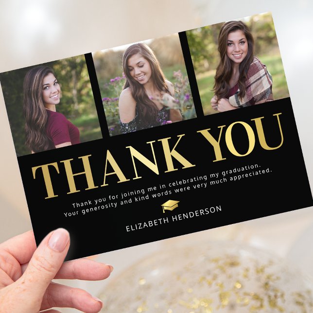 3 Photo Graduation Thank You Card (Creator Uploaded)
