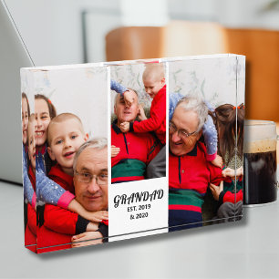 3 Photo Grandad Established Bold White Typography Block