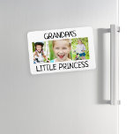 3 Photo Grandpa's Little Princess Grandchild  Magnet<br><div class="desc">3-photo refrigerator magnet for Grandpa.  Add 3 favourite photos of Grandpa's Little Princess.  Text is fully customisable,  so make it your own.</div>