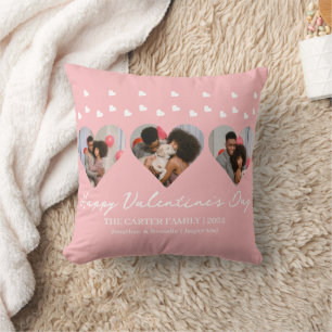 3 photo Heart collage valentines day couple Cushion