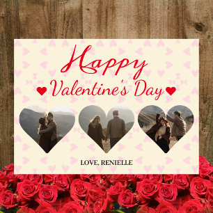 3 photo Heart collage valentines day couple Holiday Card