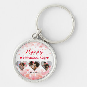 3 photo Heart collage valentines day couple Key Ring