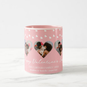 3 photo Heart collage valentines day couple Two-Tone Coffee Mug