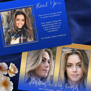 3 Photo Heartfelt Sympathy Thank You Cards