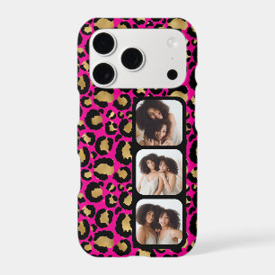 3 Photo Hot Pink And Gold Leopard Print