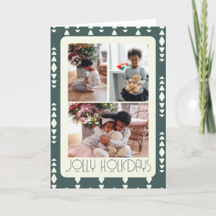3 Photo Jolly Holidays Christmas Holiday Card