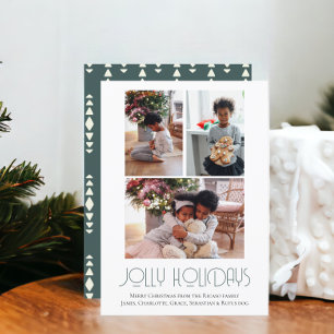3 Photo Jolly Holidays Christmas Holiday Card
