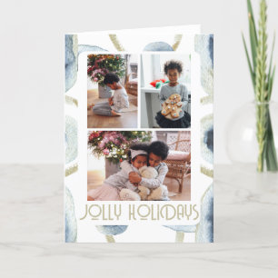 3 Photo Jolly Holidays Christmas Holiday Card