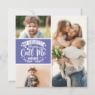 3 photo kids collage mum keepsake mothers day card