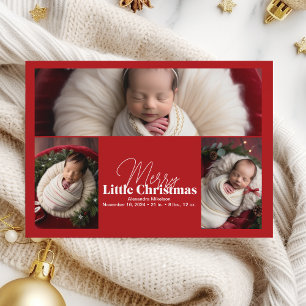 3 Photo Merry Little Christmas Holiday Card