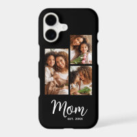 3 Photo Mum Established Date Modern Script Black