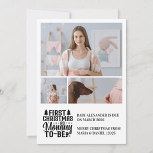 3 Photo Mummy to be Christmas Pregnancy  Holiday Card