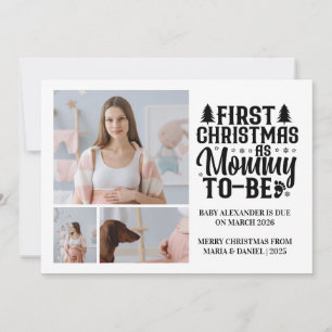 3 Photo Mummy to be Christmas Pregnancy  Holiday Card