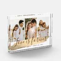 3-Photo Newlyweds Keepsake Photo Block
