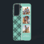 3 Photo Preppy Plaid Modern Girly Custom Name Samsung Galaxy Case<br><div class="desc">3 Photo Preppy Plaid Modern Girly Custom Personalised Name Smartphone Samsung Galaxy Phone Case features a 3 of your favourite photos with your custom name on a stylish preppy green plaid pattern. Perfect for birthday,  Christmas,  Mother's Day,  sister,  best friend and more. Designed by © Evco Studio www.zazzle.com/store/evcostudio</div>