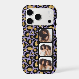 3 Photo Purple And Gold Leopard Print