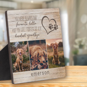 3 Photo Rustic Pet Loss Plaque