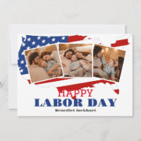 3 Photo Simple Elegant Labour Day with USA flag