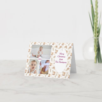 3 Photo Soft Neutral Christmas Card