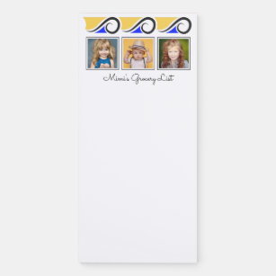 3-Photo Template Mimi's Grocery Shopping List Magnetic Notepad