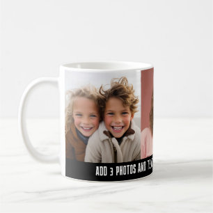 3 Photo Template Modern Minimal Text Coffee Mug