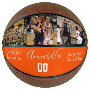 3 Photo  two custom message name & player number Basketball