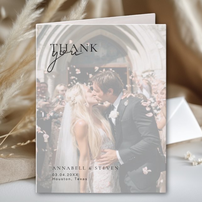 3 Photo Wedding  Thank You Card (3 Photo Wedding Thank You Card)