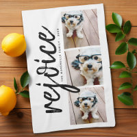 3 Photo with Modern Merry Christmas Rejoice