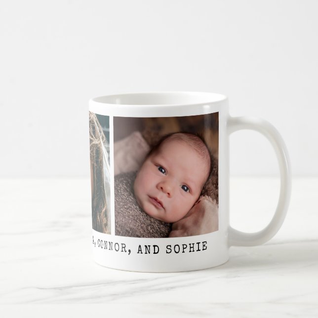 3 Photo with Personal Message Coffee Mug (Right)