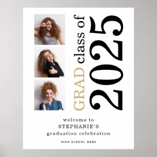 3 photos 2024 White Welcome to Graduation  Poster