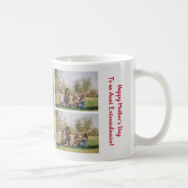 3 Photos Aunt Extraordinaire Cute Elegant Chic BAE Coffee Mug (Right)