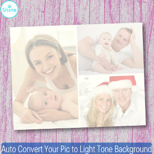 3 Photos Auto Convert Pic to Light Tone Background Notepad