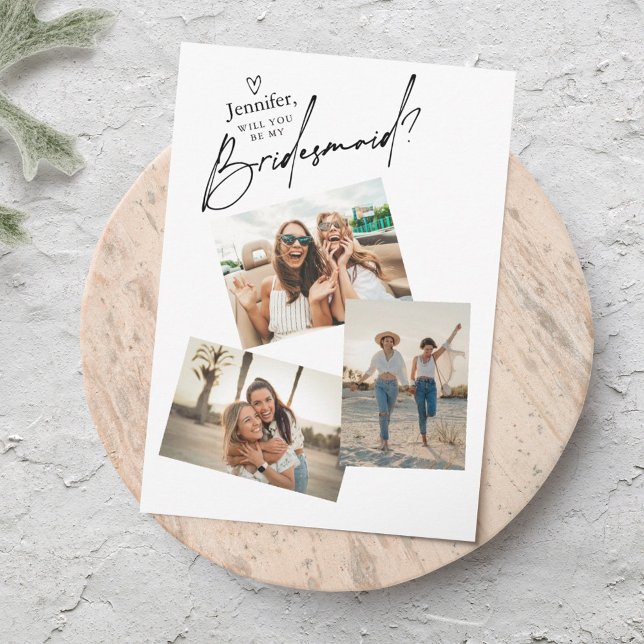 3 Photos Bridesmaid Proposal Card Template (Creator Uploaded)