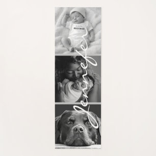 3 photos Collage Minimalist Family Yoga Mat