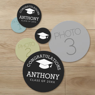 3 Photos Congratulation Graduate Graduation Cap Confetti