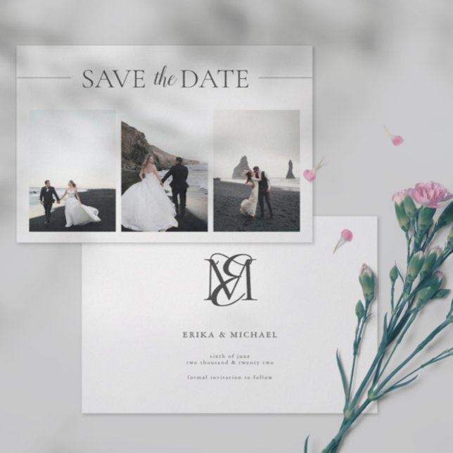 3 Photos Elegant Classic Wedding Save The Date (Creator Uploaded)