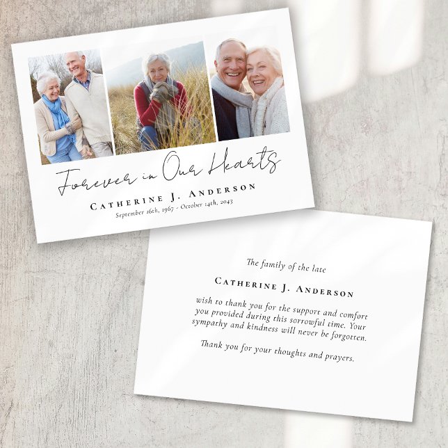 3 Photos Funeral Sympathy Thank You Card (Creator Uploaded)