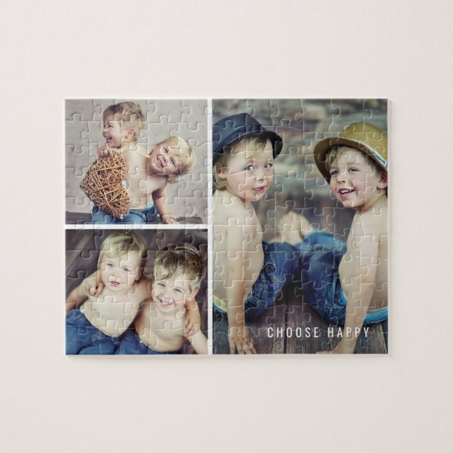 3 Photos Gallery Custom Photo Puzzle (Horizontal)