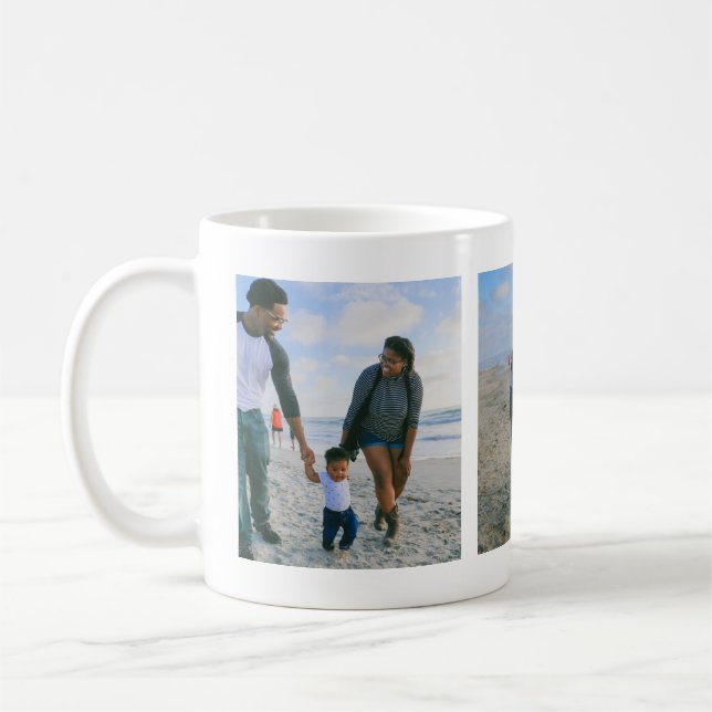 3 PHOTOS Happy Family Holidays Treasured Memories Coffee Mug (Left)