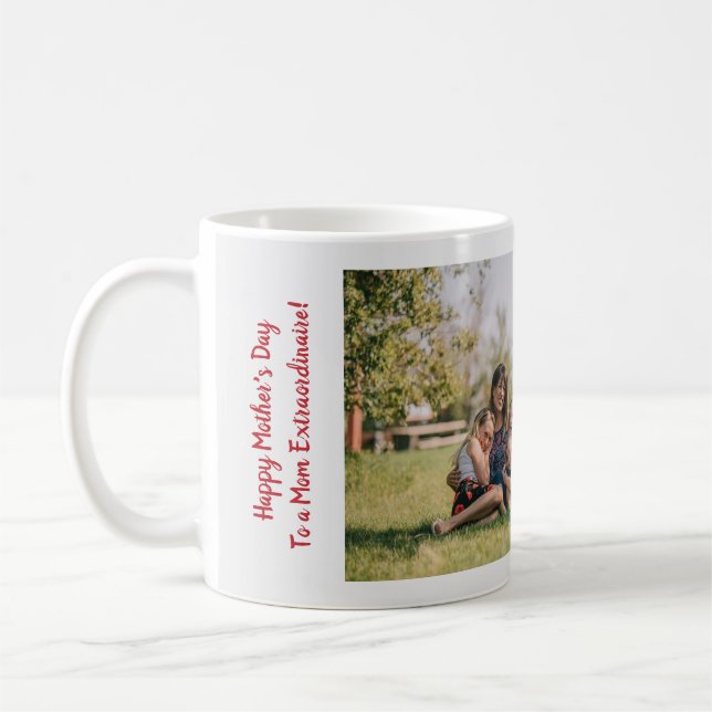 3 Photos Mum Extraordinaire Cute Modern Mother Cof Coffee Mug (Left)