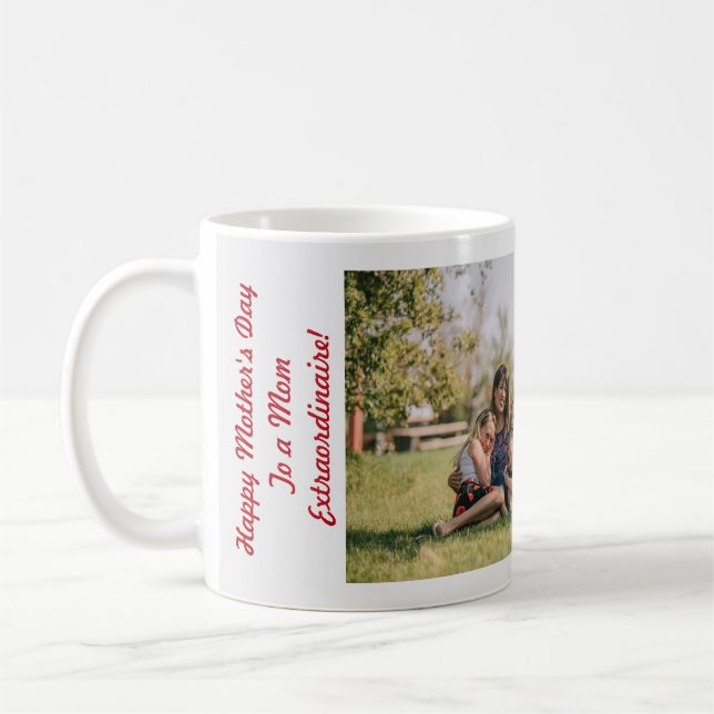 3 Photos Mum Extraordinaire Cute Modern Mother Coffee Mug (Left)