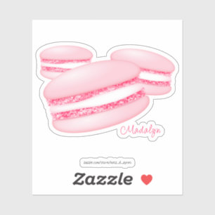 3 pink macarons