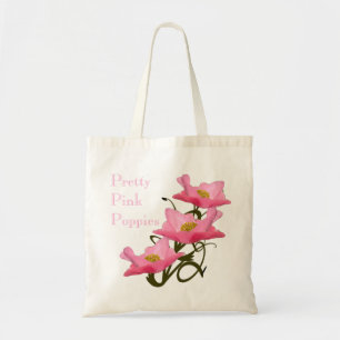 3 Pink Poppy Flowers Eco-Friendly Reusable Tote Bag