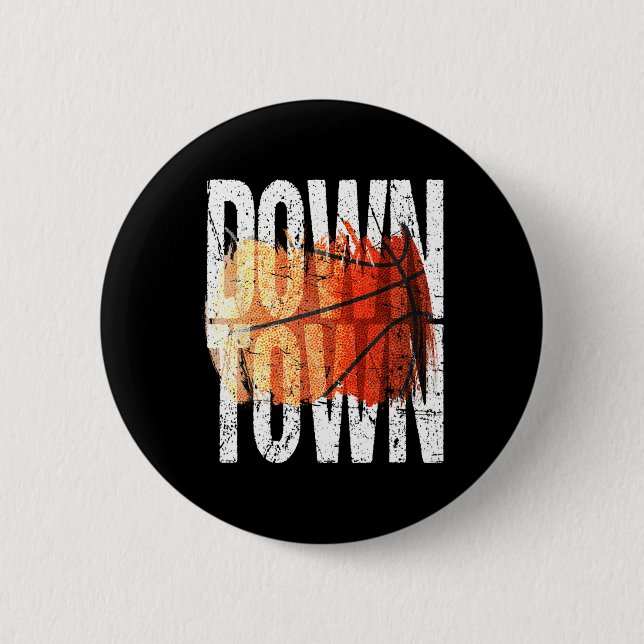 3 Point Shot Basketball Graphic - Downtown  6 Cm Round Badge (Front)