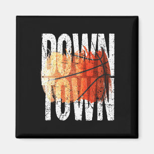 3 Point Shot Basketball Graphic - Downtown  Magnet