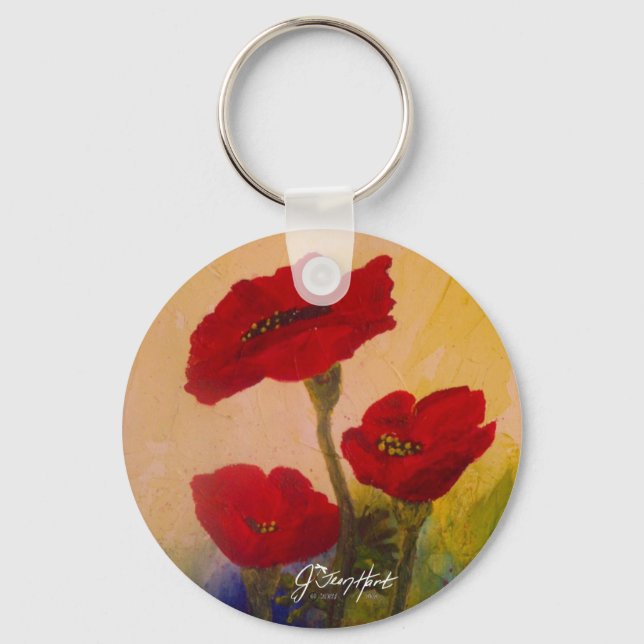 3 Poppies Key Ring (Front)